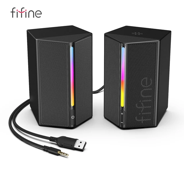 FIFINE Ampligame A20  Sonido envolvente estéreo, altavoz RGB USB  PC,Lattop,PS4/5, TV