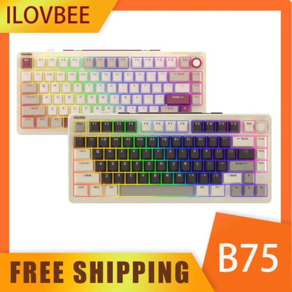 Teclado mecánico iLovbee B75 3 modos 6300mah  RGB