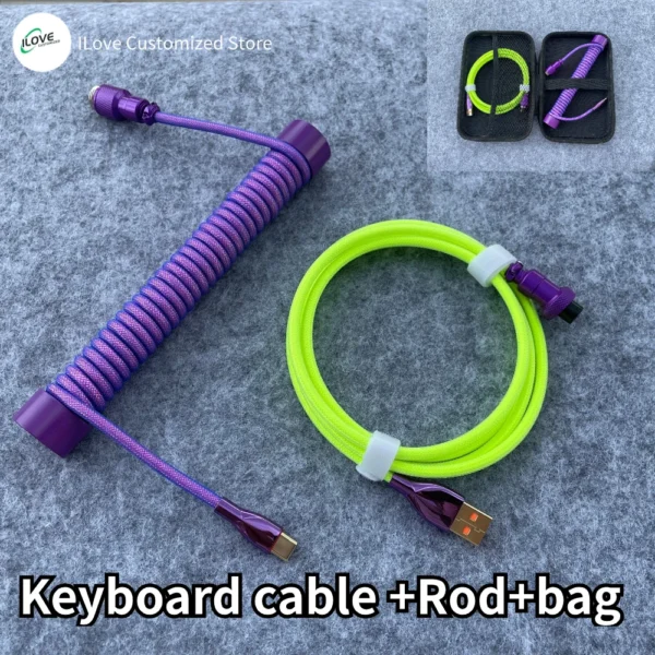 Cable en espiral de teclado USB C para Teclado mecánico - Imagen 4