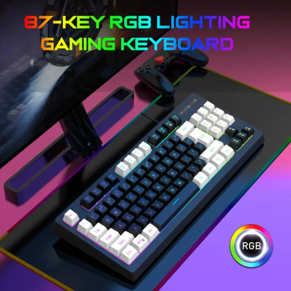 Mini Keybaord 87% RGB intercambiable en caliente - Imagen 2