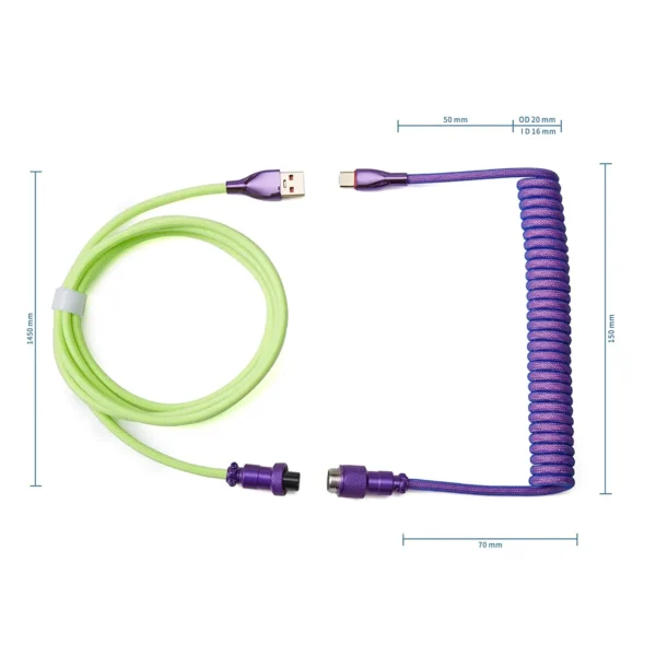 Cable en espiral de teclado USB C para Teclado mecánico - Imagen 6