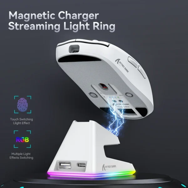 Ratón inalámbrico X6  2,4G BT5.2 hasta 26K DPI RGB - Imagen 2