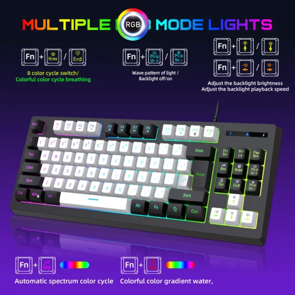 Mini Keybaord 87% RGB intercambiable en caliente - Imagen 3