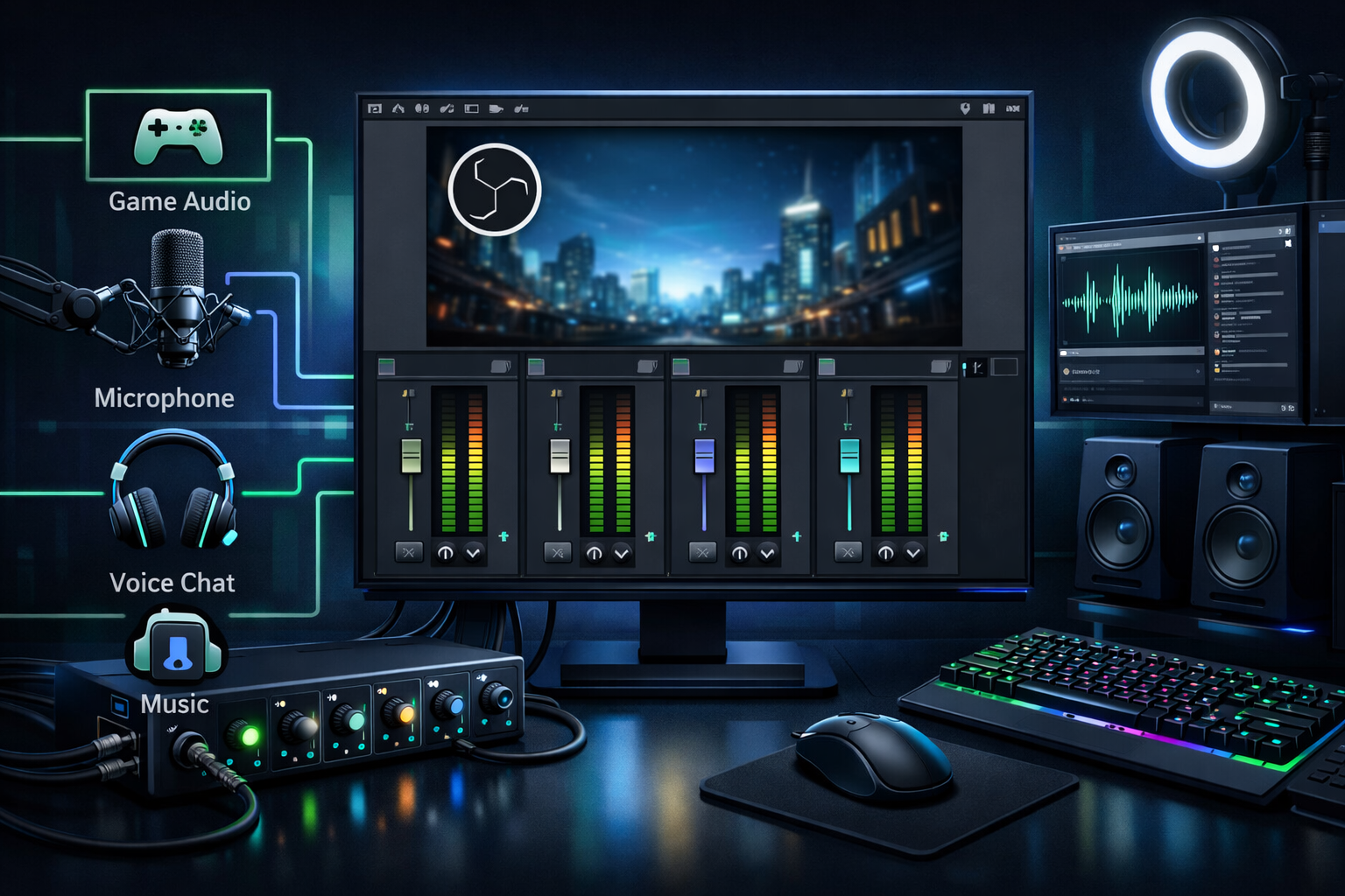 🎧 Separar audio PC gaming / PC streaming: 3 formas (simple → pro)