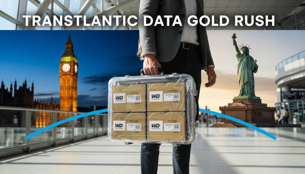 Usuario con discos duros Western Digital en un aeropuerto