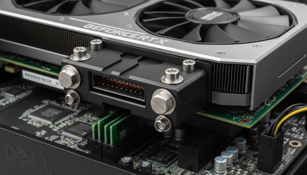Nuevo conector de energía Dell EBT2250 reforzado para GPUs Nvidia.