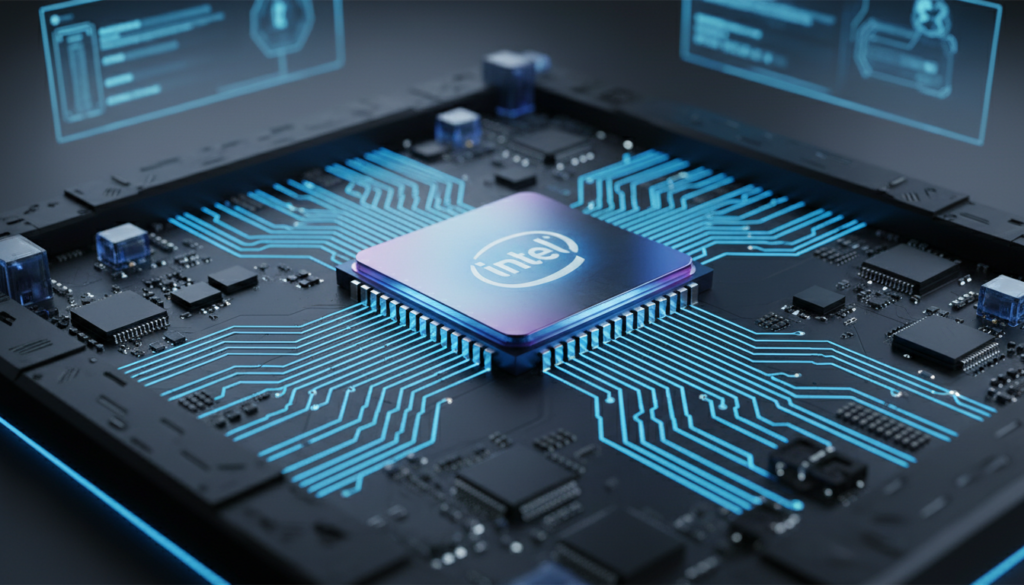 Representación de un procesador Intel con arquitectura de núcleo unificado