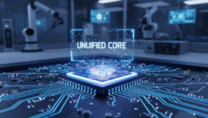 Representación artística de un procesador Intel de próxima generación con arquitectura Unified Core