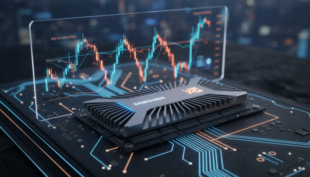 Unidad SSD M.2 de alto rendimiento sobre placa base futurista
