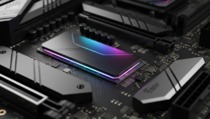 SSD NVMe instalado en placa base gaming moderna