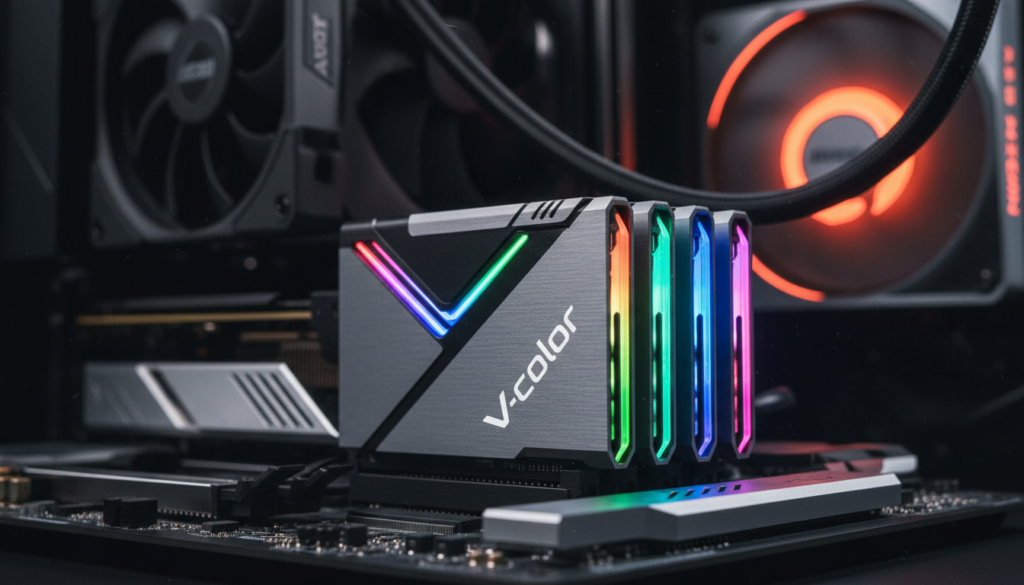 v-color lanza su kit DDR5 1+1 con relleno RGB: Estética premium para configuraciones AMD Ryzen