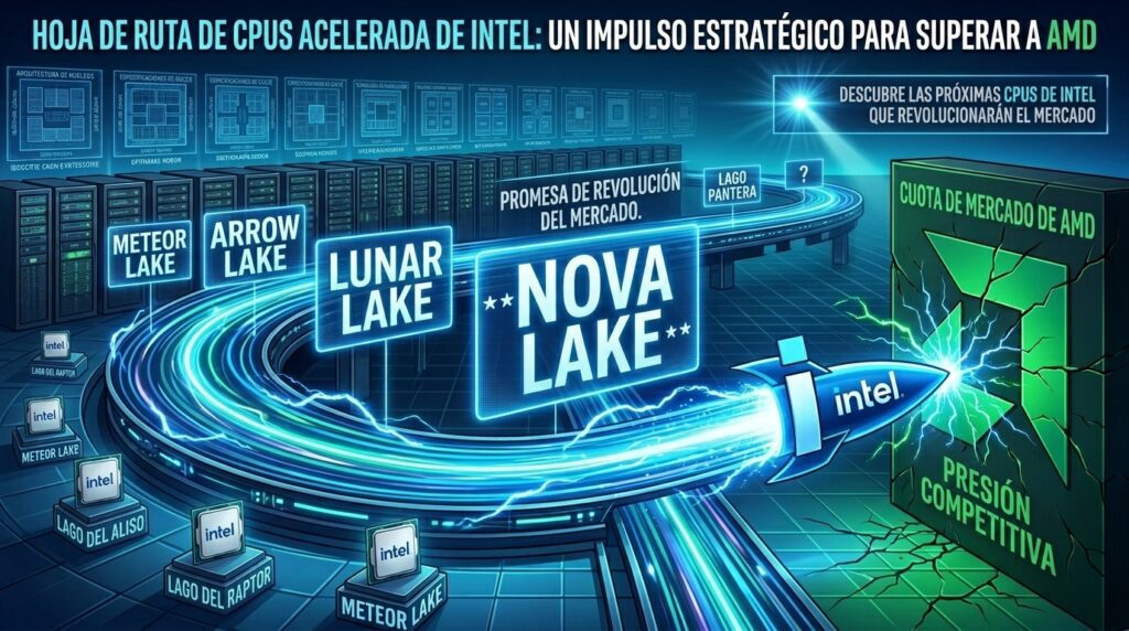 Intel acelera su hoja de ruta para competir con AMD en CPUs