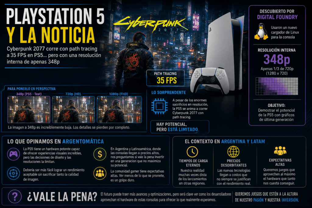 PlayStation 5 corre Cyberpunk 2077 con path tracing a 35 FPS