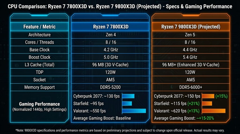 7800X3D vs 9800X3D: ¿Vale la pena el nuevo para gaming?
