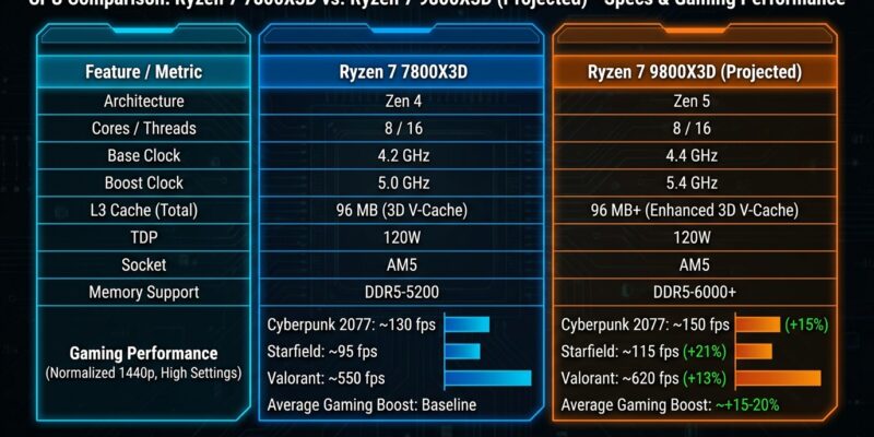 7800X3D vs 9800X3D: ¿Vale la pena el nuevo para gaming?
