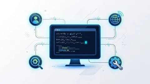 Persona usando la terminal de Windows con comandos CMD esenciales