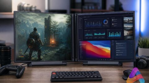 Monitor portátil dual JSAUX FlipGo Horizon Pro
