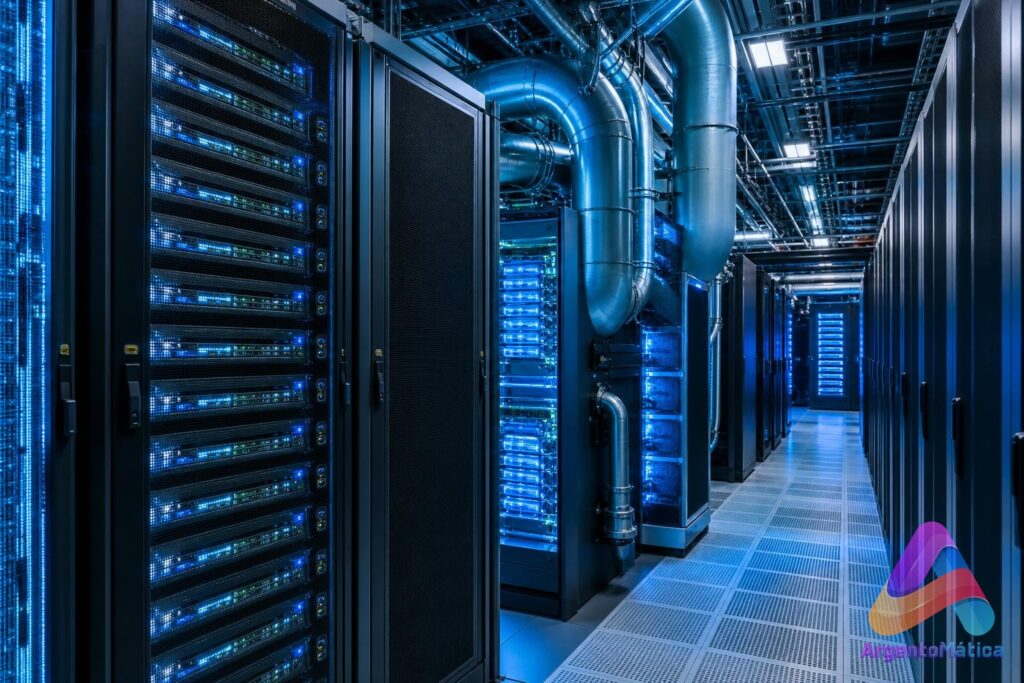 Sala de servidores de Intel con enfoque en memoria del sistema para alivio de caché AI