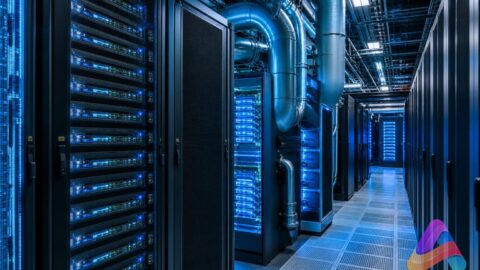 Sala de servidores de Intel con enfoque en memoria del sistema para alivio de caché AI