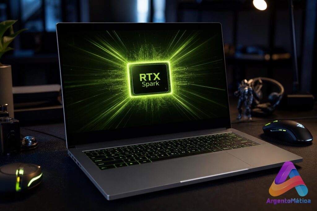 Laptop ASUS RTX Spark de ASUS en escritorio de gaming