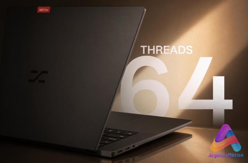 Laptop N50 Pro de Sugon con CPU de 64 hilos y diseño delgado.